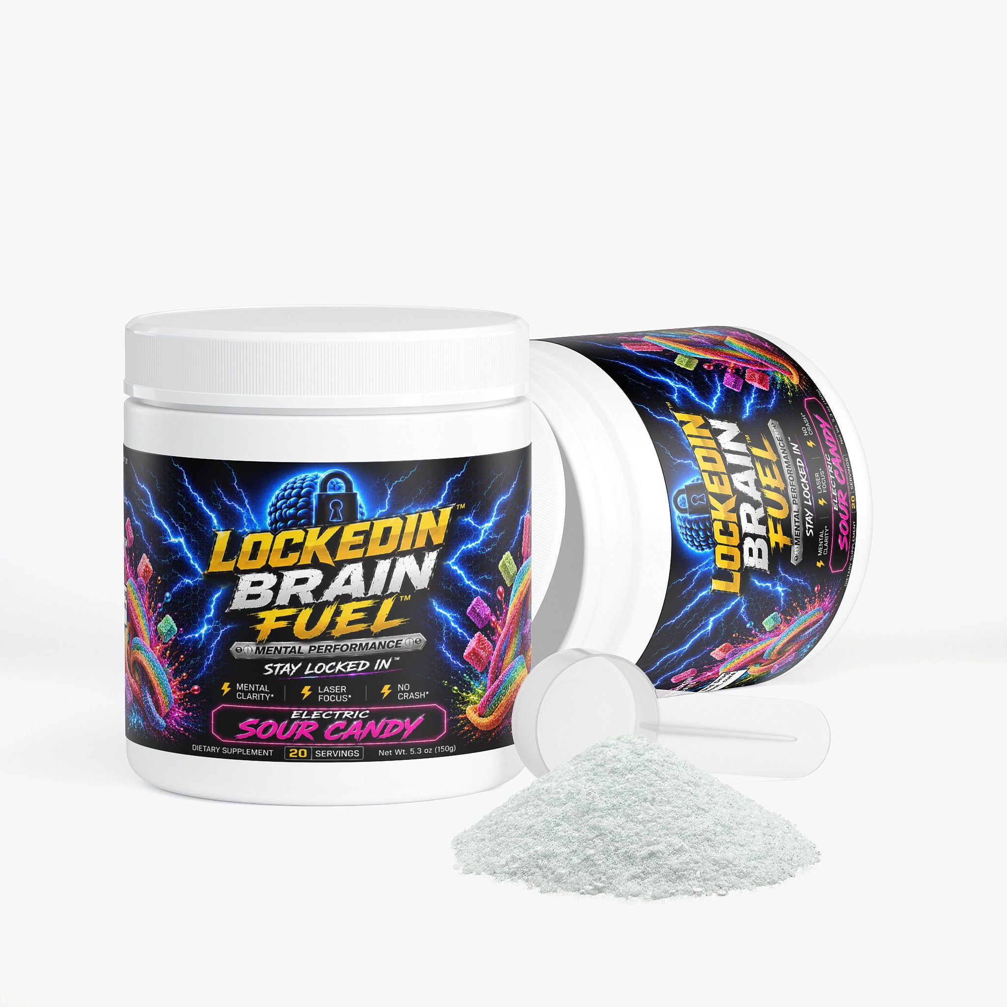 Locked In Brain Fuel Electric Sour Candy